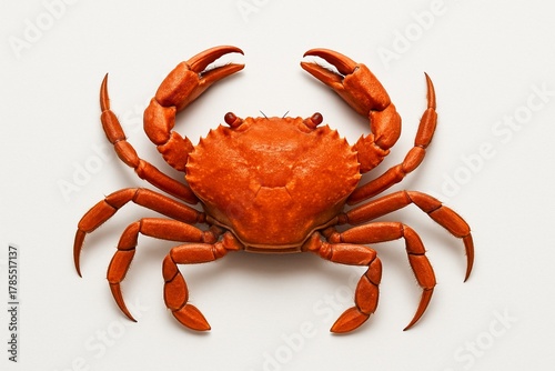 Scarlet Crab: An exquisitely presented crab exhibits its unique features. This image encapsulates the captivating charm of nature's marvel.