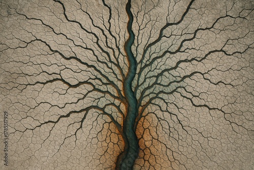 Bare Tree's Embrace: An artistic portrayal of a solitary tree, its intricate branches reaching out against the backdrop, evoking a sense of age and resilience.