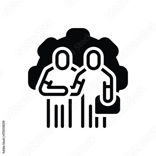 Black solid icon for cooperative endeavor