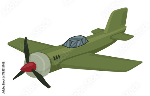 Vector retro fighter jet in a simple design for creative aviation projects