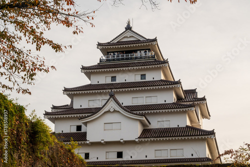 日本の福島県会津若松市の美しい秋の風景