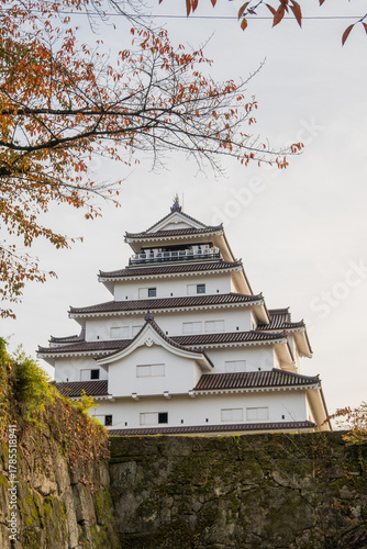 日本の福島県会津若松市の美しい秋の風景