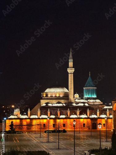 Konya Mevlana Tomb and Museum night photo