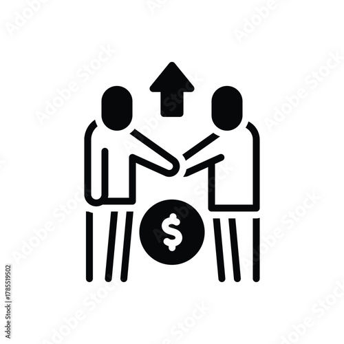 Black solid icon for mutual benefit