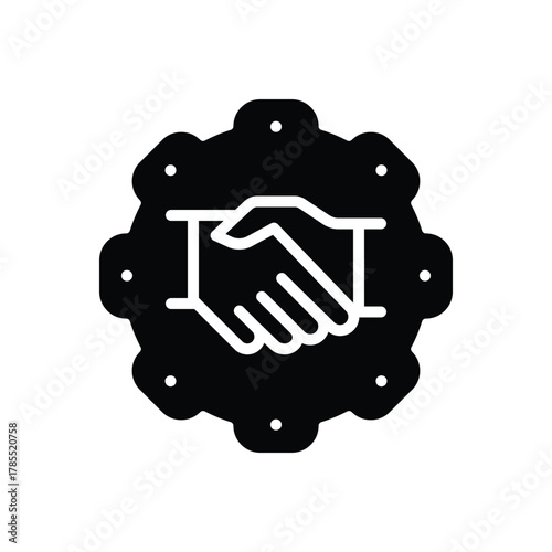 Black solid icon for collaborative alliance