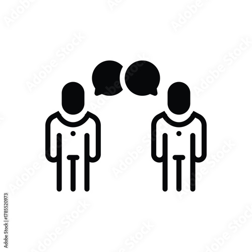 Black solid icon for communication skills
