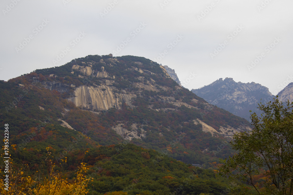 Fototapeta premium This is a Korean autumn mountain landscape.