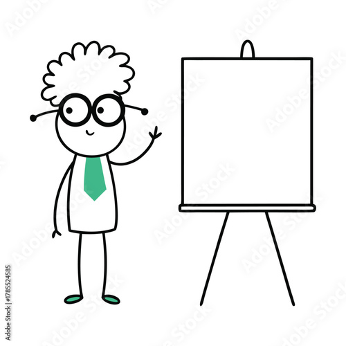 Cartoon Presenter with Blank Board