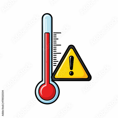 High temperature warning presents urgent medical concern, illustrating potential health danger. High temperature indicates need for immediate attention and proper care,