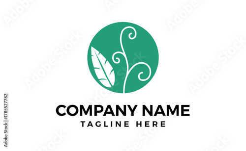 A picture of a green leaf logo that says get up