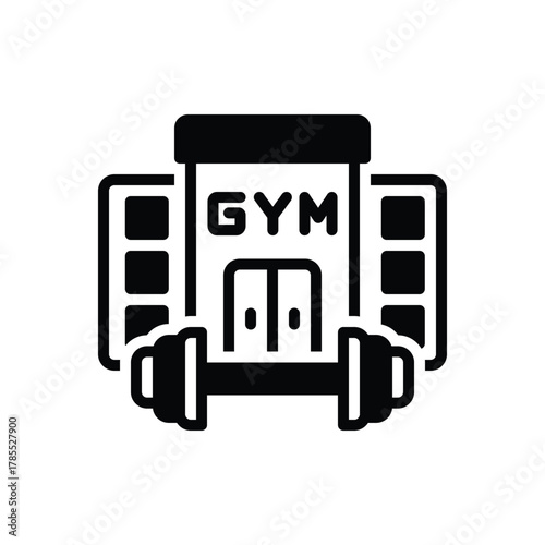 Black solid icon for fitness center