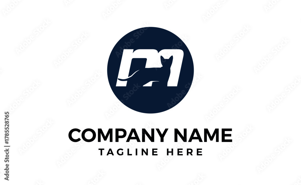 Obraz premium Simple m Cat logo vector illustration Cat logo design concept template