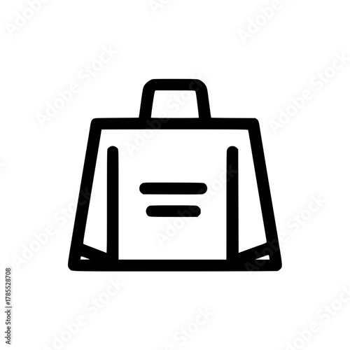 Document Icon on Shopping Bag Vector Illustration Representing Digital Files and E Commerce Concept