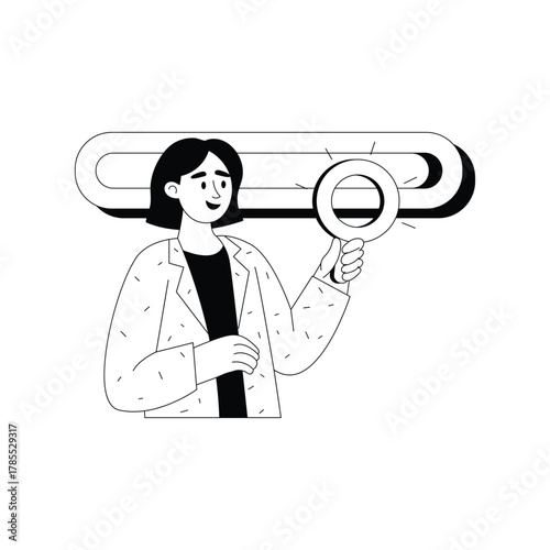 Improving website visibility for higher online reach Outline Illustration
