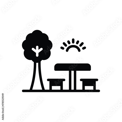 Black solid icon for picnic areas
