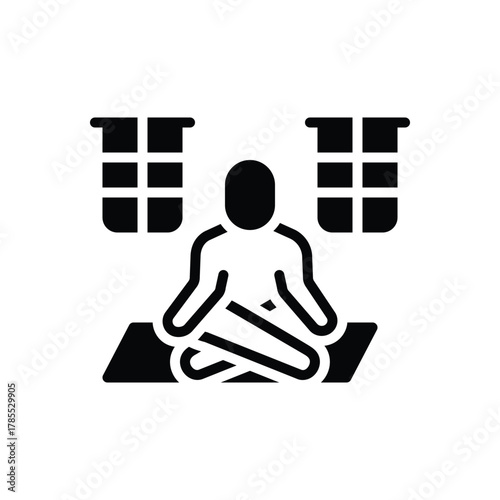 Black solid icon for yoga studio
