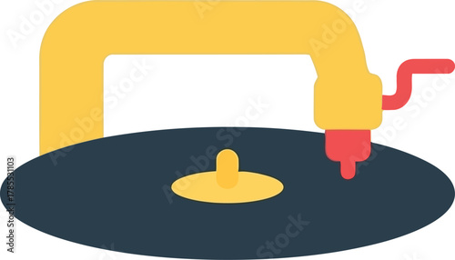 Retro turntable record player icon