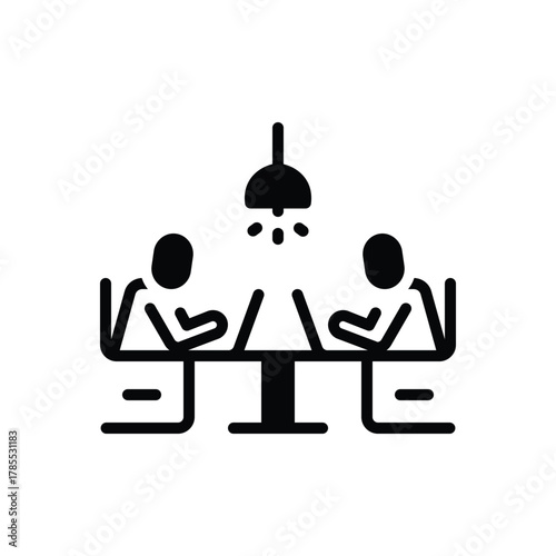 Black solid icon for co working spaces