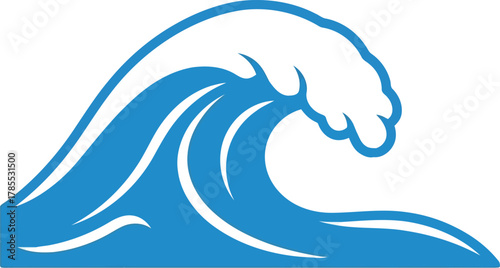 Stylized blue ocean wave icon