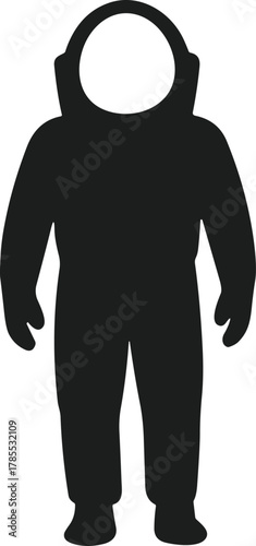 Black astronaut silhouette vector graphic space suit