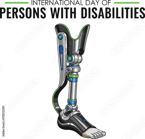Advanced prosthetic leg with high-tech design for International Day of Persons with Disabilities