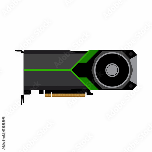 Modern Flat Illustration of a Computer Video Card