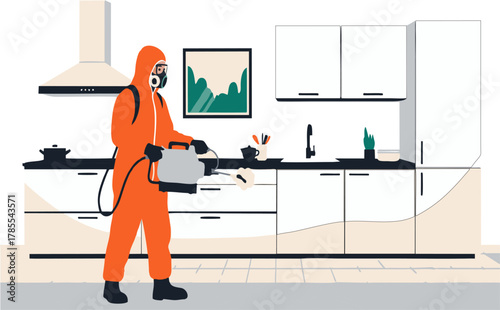 Professional Disinfection Services Sanitizing a Modern Kitchen