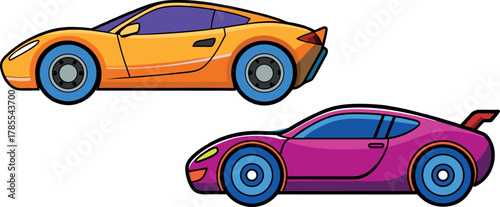 sports car illustration, colorful racing car, modern vehicle vector, luxury car design, automobile cartoon art, fast car clipart, futuristic vehicle drawing, street racing icon, stylish auto illustrat
