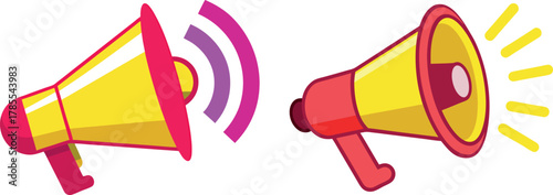 megaphone illustration vector, loudspeaker icon design, announcement concept artwork, marketing megaphone graphic, communication symbol vector, public announcement illustration, promotion marketing co