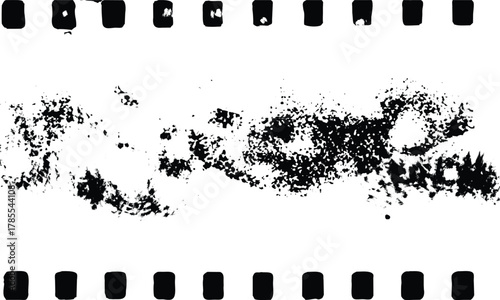 Abstract black and white inkblot pattern with dense and sparse dots