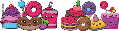 dessert cup illustration, cute ice cream art, strawberry shake doodle, kawaii dessert design, sweet food clipart, colorful pudding cup, dessert aesthetic design, cute cafe icon, creamy dessert charact