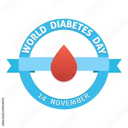 Emblem for world diabetes awareness day. Vector illustration isolated on white.