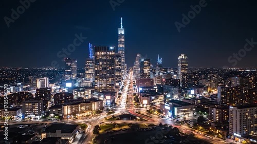 Wallpaper Mural Stunning night view of a modern city skyline with bright lights. Torontodigital.ca