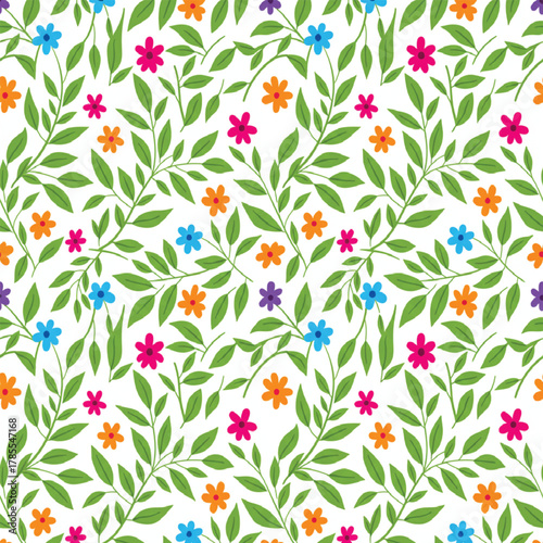 Simple Cute Flower Print for Fabric and Wallpaper Design