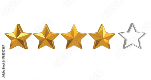 Four golden stars and one outline star rating