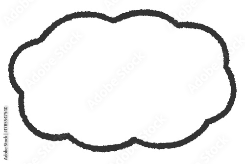 手描き風の雲型のフレーム（横長）