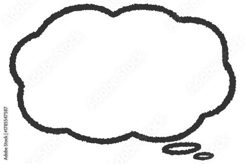 手描き風の雲型の吹き出し（横長）（横長）