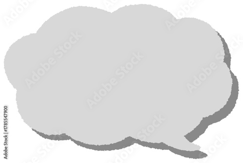  手描き風の雲型の吹き出し（横長）