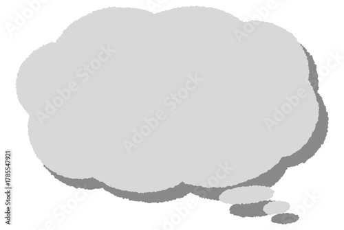 手描き風の雲型の吹き出し（横長）（横長）