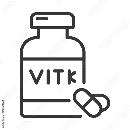 Vitamin E Icon Illustration with Outline Style Variation

