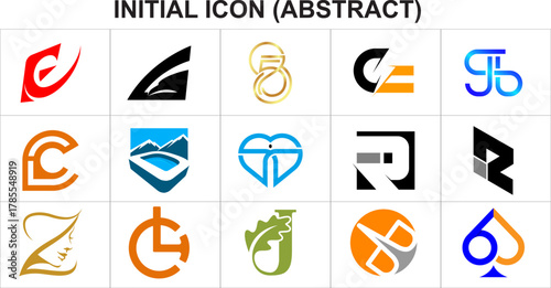 Abstract modern initial logo design vector, creative letter monogram symbol for business branding, minimal geometric style corporate identity template, professional alphabet logo concept illustration.