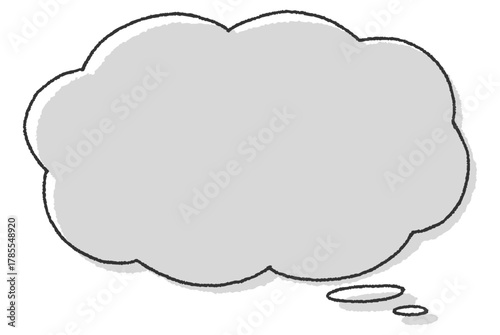 手描き風の雲型の吹き出し（横長）（横長）