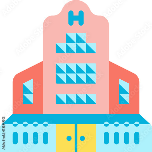 Hotel Building Online  Icon