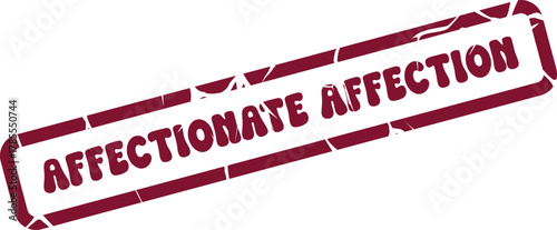 Retro Grunge Affectionate Affection Rubber Stamp Design for Love and Sentiment Messages