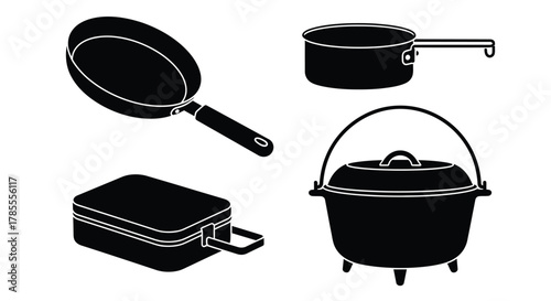 Essential cooking pots and pans set for culinary creation