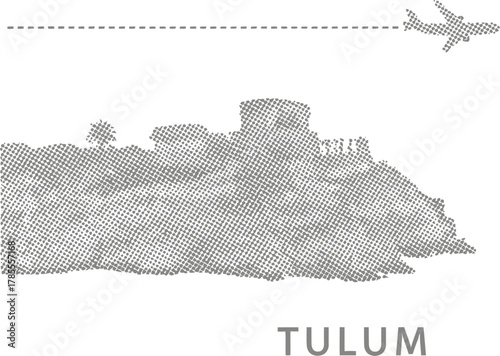 Abstract Tulum Mexico Airplane Travel Icon