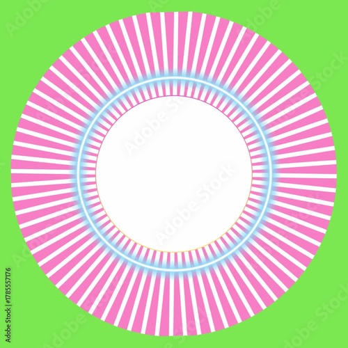 Neon pink and blue glowing circles rotating on green screen. Perfect for VFX, overlays, UI motion, and design.