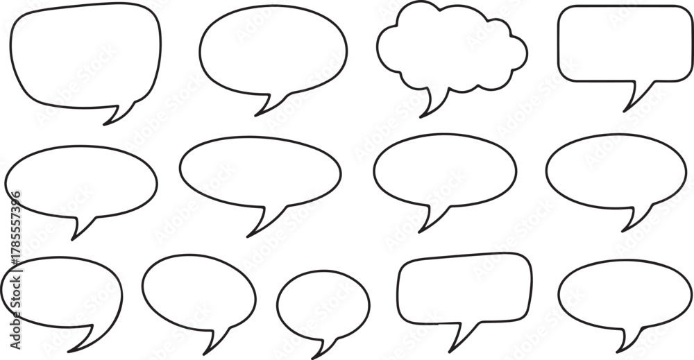 Obraz premium Collection of speech bubbles with different shapes