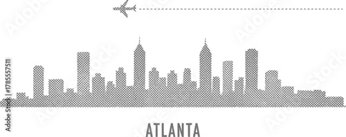 Atlanta Skyline and Airplane Icon