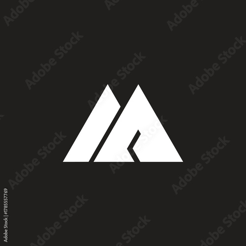 MA logo design vector illustration minimal monogram.